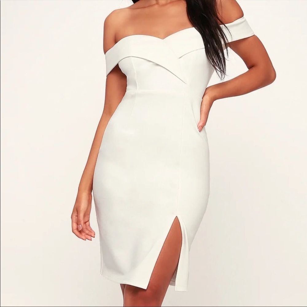 Lulus formal classic glam white midi dress